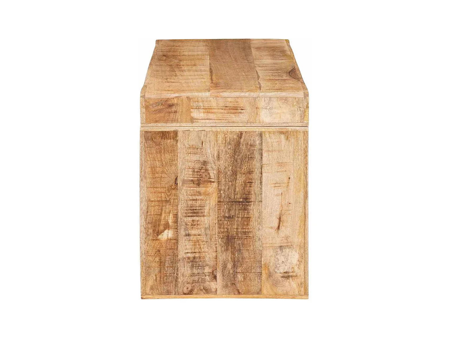 Tavolino laterale marrone 60 x 35 x 45 cm in legno massello di mango