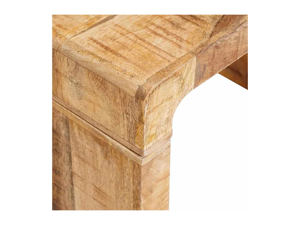 Tavolino laterale marrone 60 x 35 x 45 cm in legno massello di mango