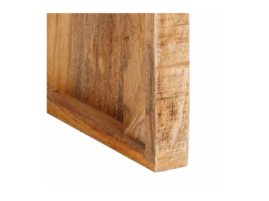 Tavolino laterale marrone 60 x 35 x 45 cm in legno massello di mango