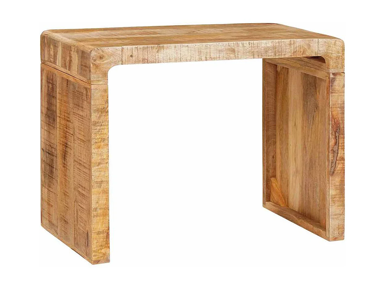 Mesa auxiliar marrón 60 x 35 x 45 cm madera maciza de mango