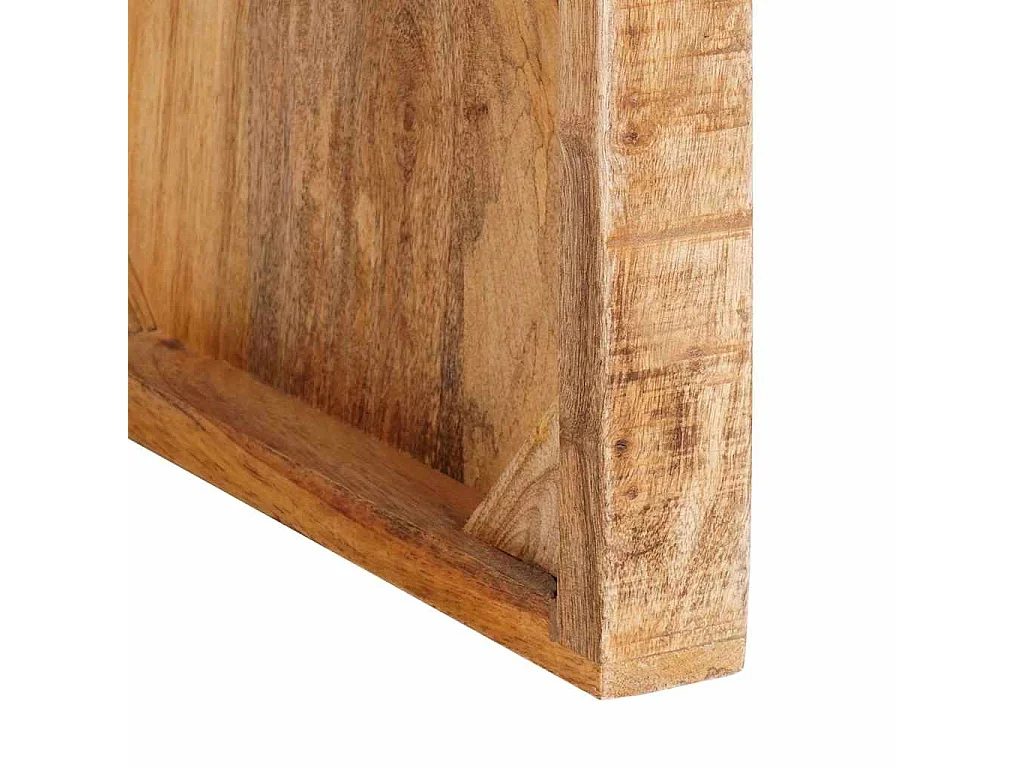 Mesa auxiliar marrón 60 x 35 x 45 cm madera maciza de mango