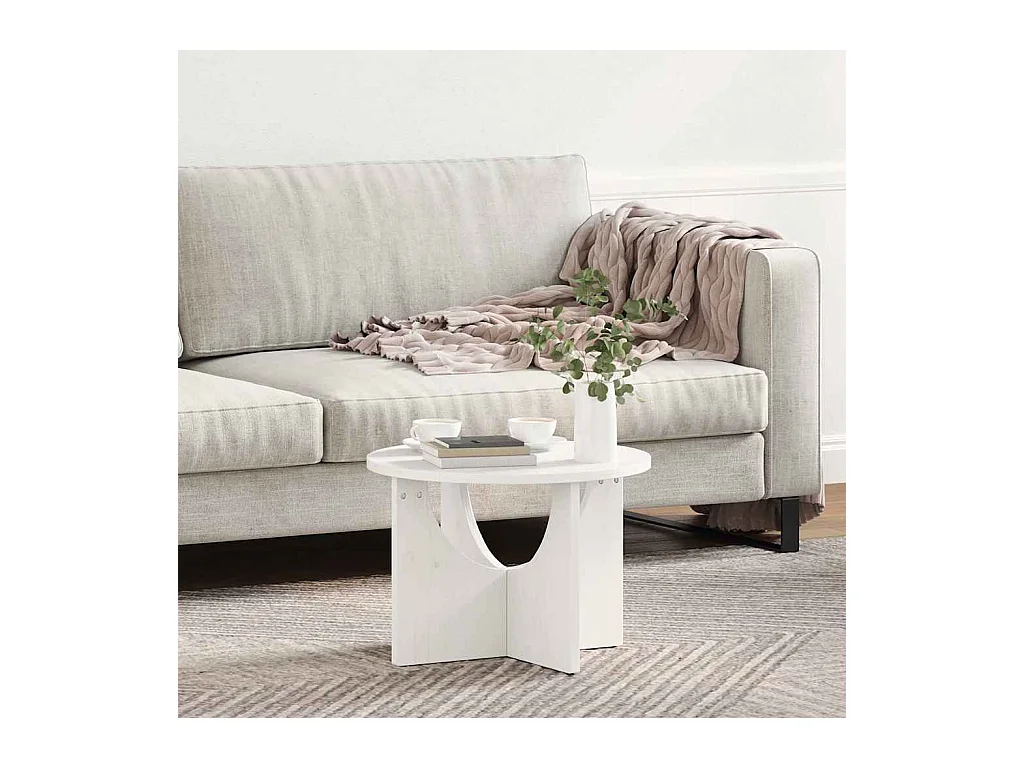 Salontafel Wit 50 x 50 x 35 cm Massief grenenhout