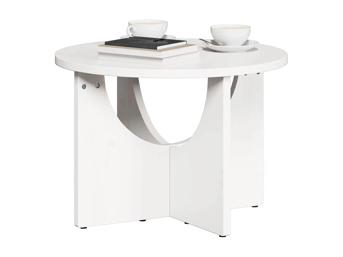 Table basse Blanc 50 x 50 x 35 cm Bois massif en pin