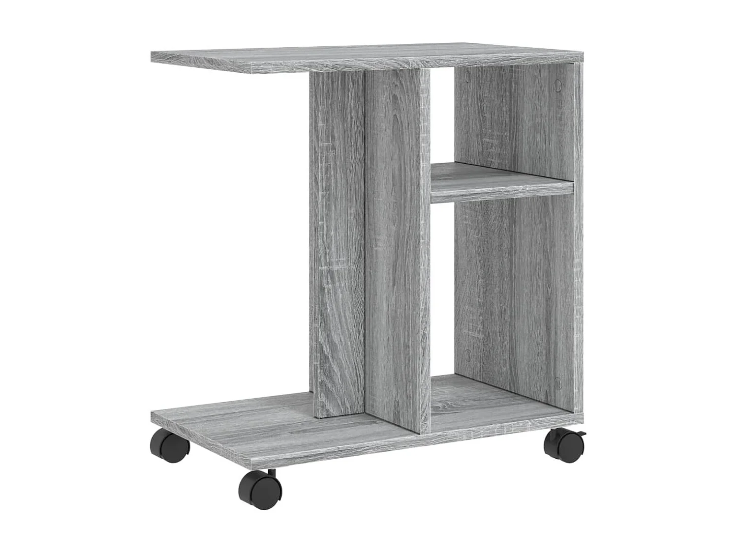 Sonoma Gray Engineered Wood bijzettafel met wielen