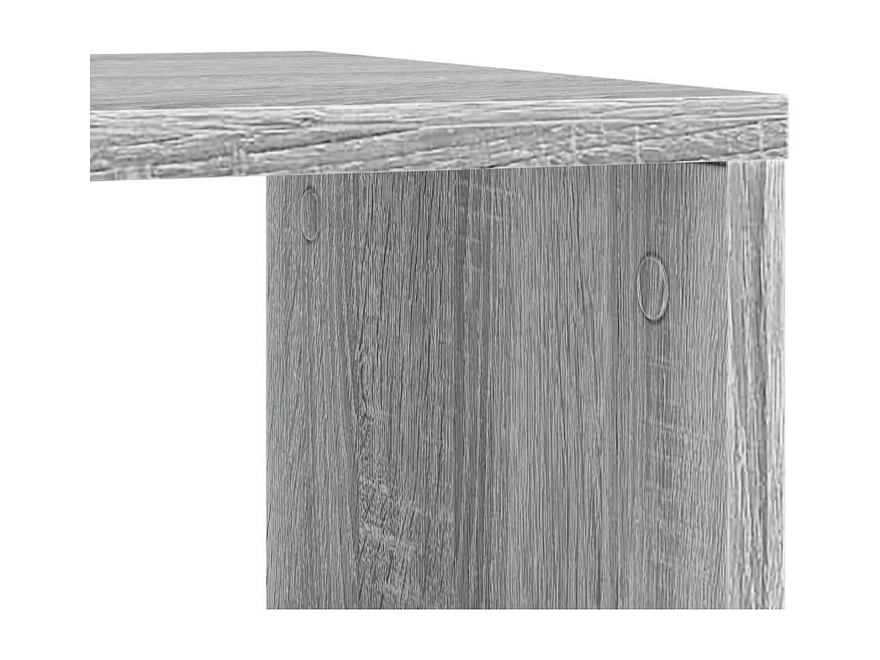 Tavolino laterale in legno ingegnerizzato grigio Sonoma con ruote