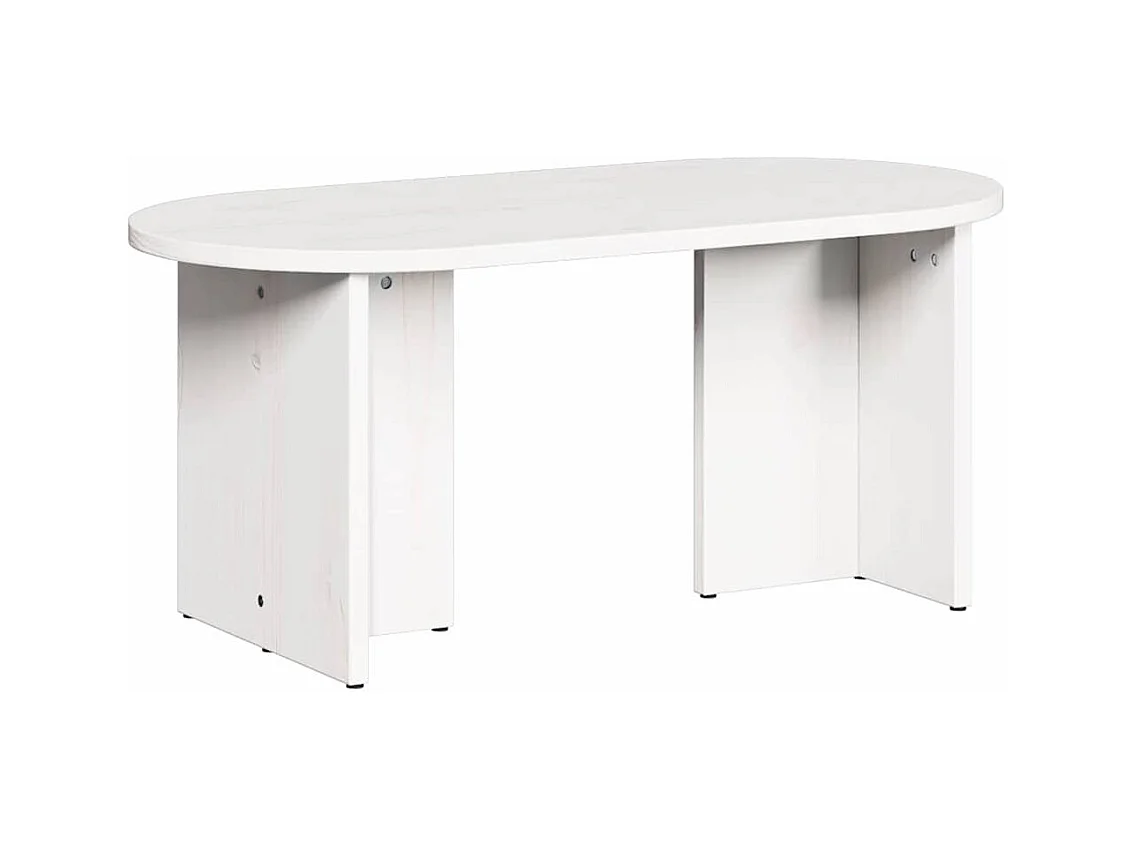Tavolino da caffè Bianco 80 x 39,5 x 35 cm Legno massello di pino