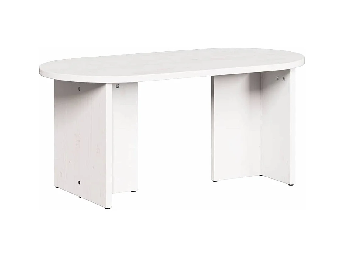 Tavolino da caffè Bianco 80 x 39,5 x 35 cm Legno massello di pino