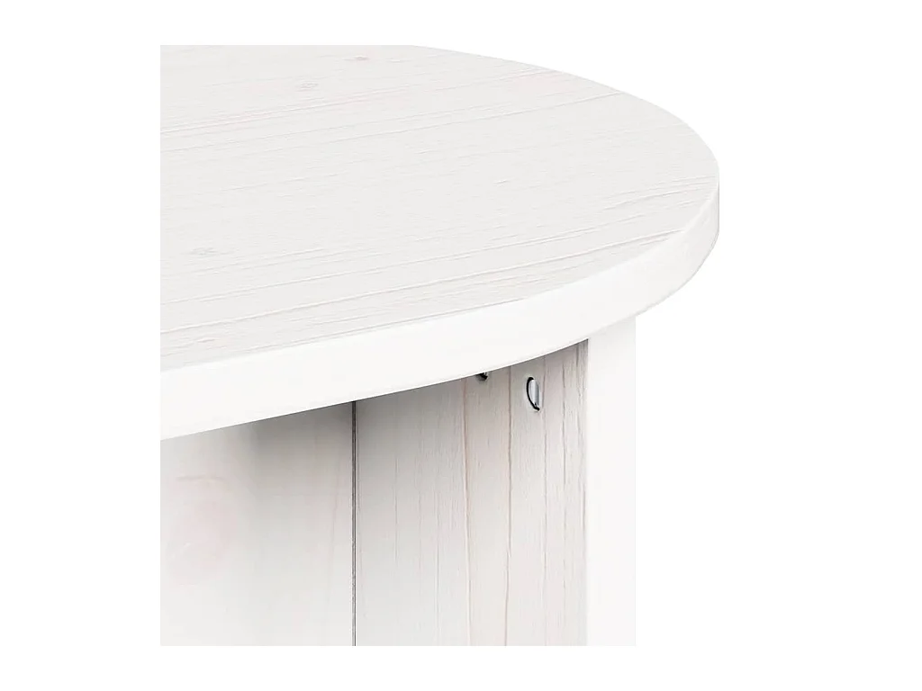 Tavolino da caffè Bianco 80 x 39,5 x 35 cm Legno massello di pino