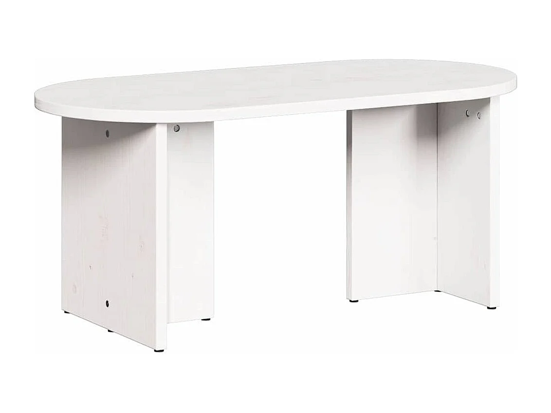 Tavolino da caffè Bianco 80 x 39,5 x 35 cm Legno massello di pino