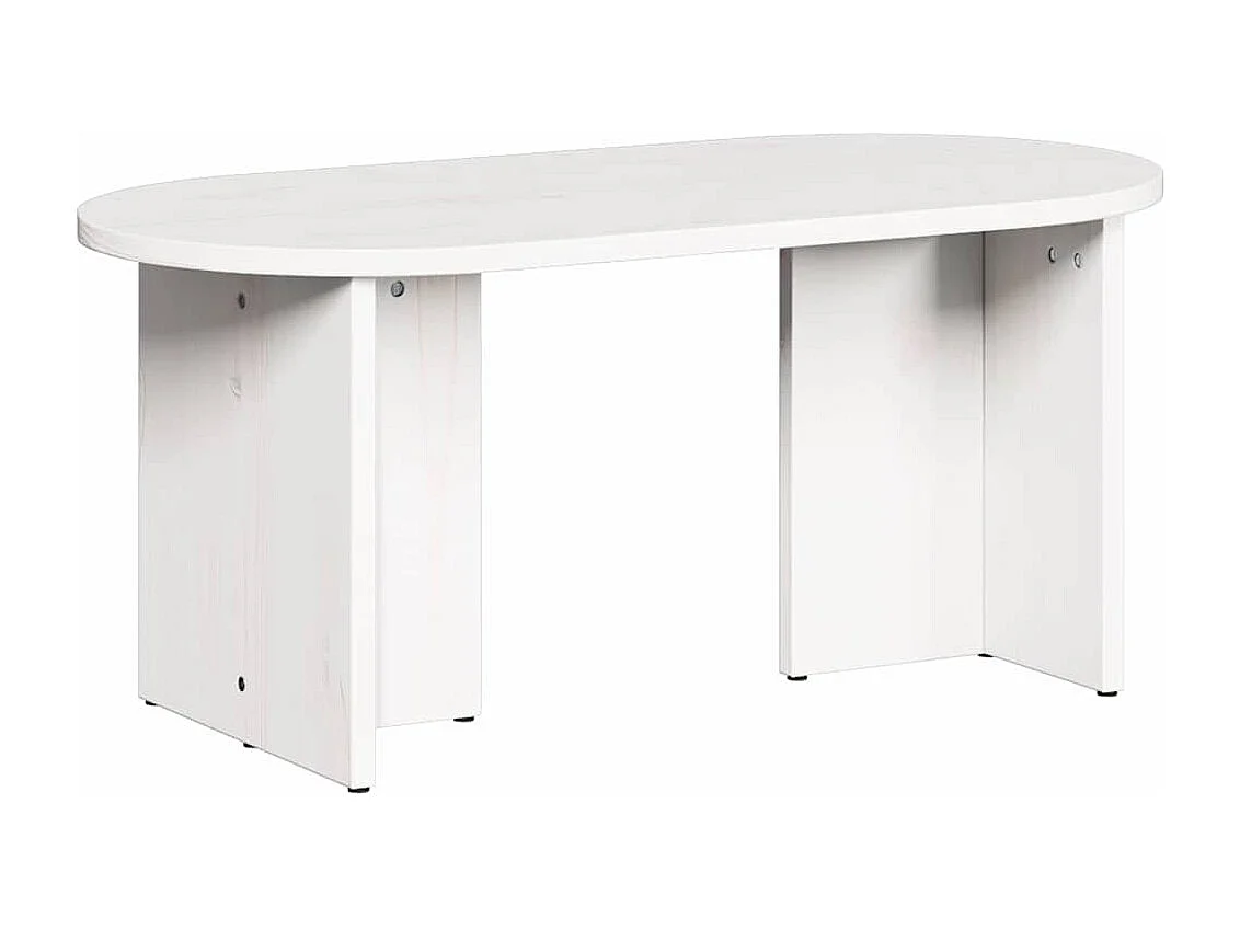 Couchtisch Weiß 80 x 39,5 x 35 cm Massivholz Kiefer