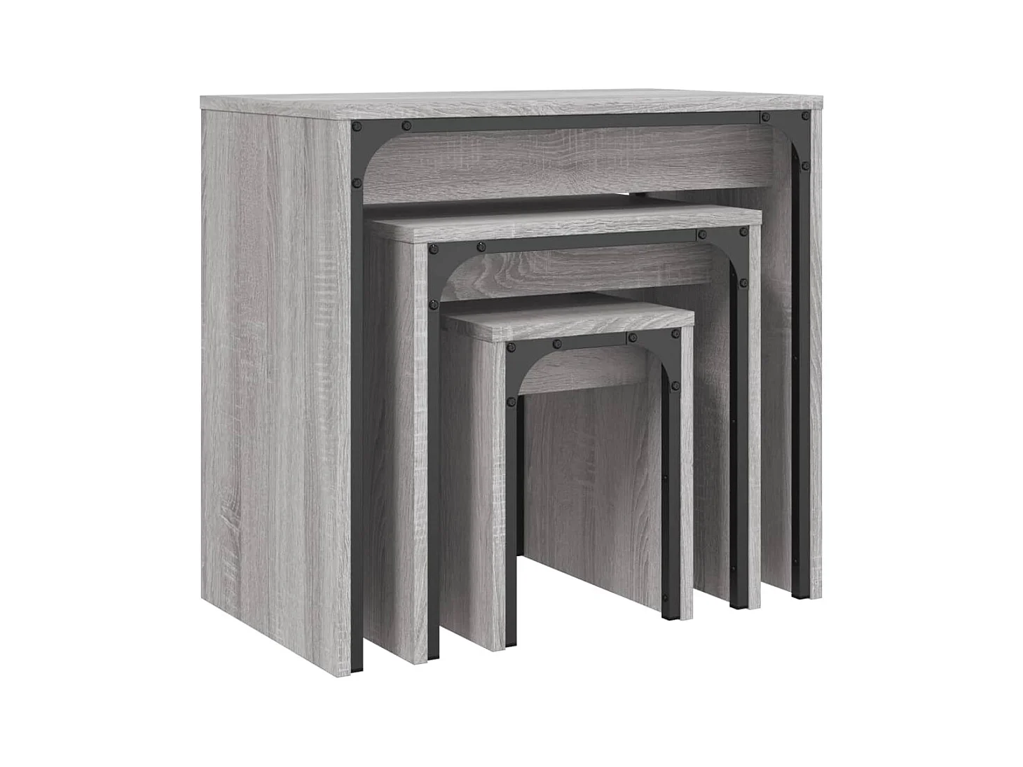 Tables basses gigognes 3 pcs sonoma gris bois d'ingénierie