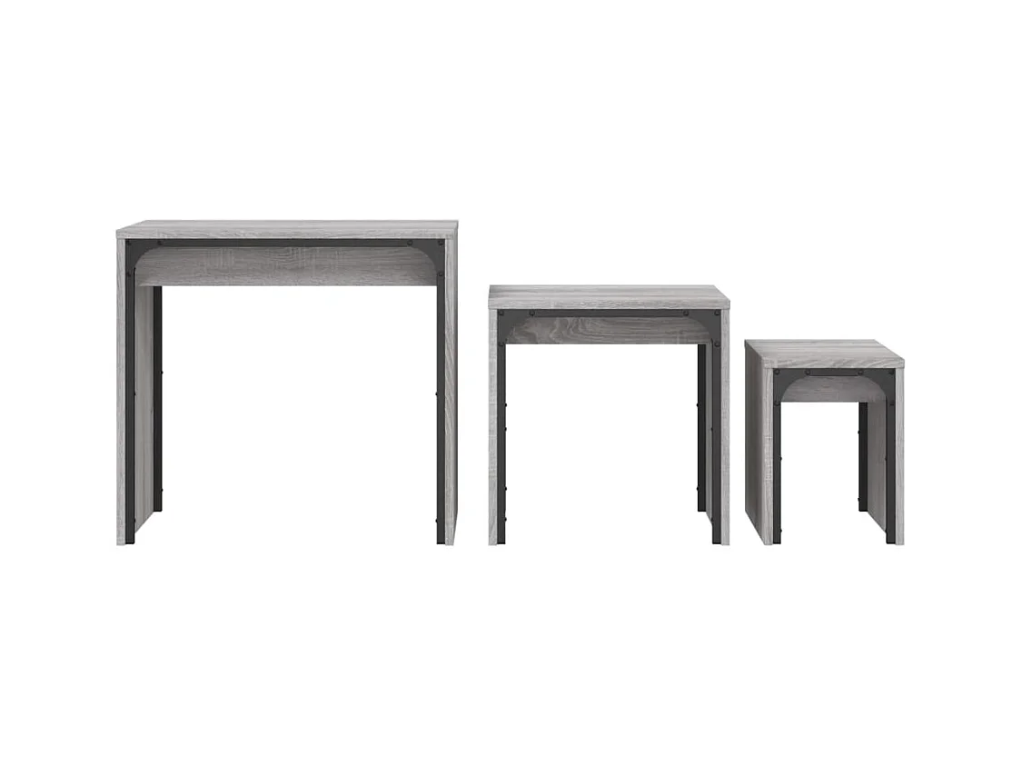 Tables basses gigognes 3 pcs sonoma gris bois d'ingénierie