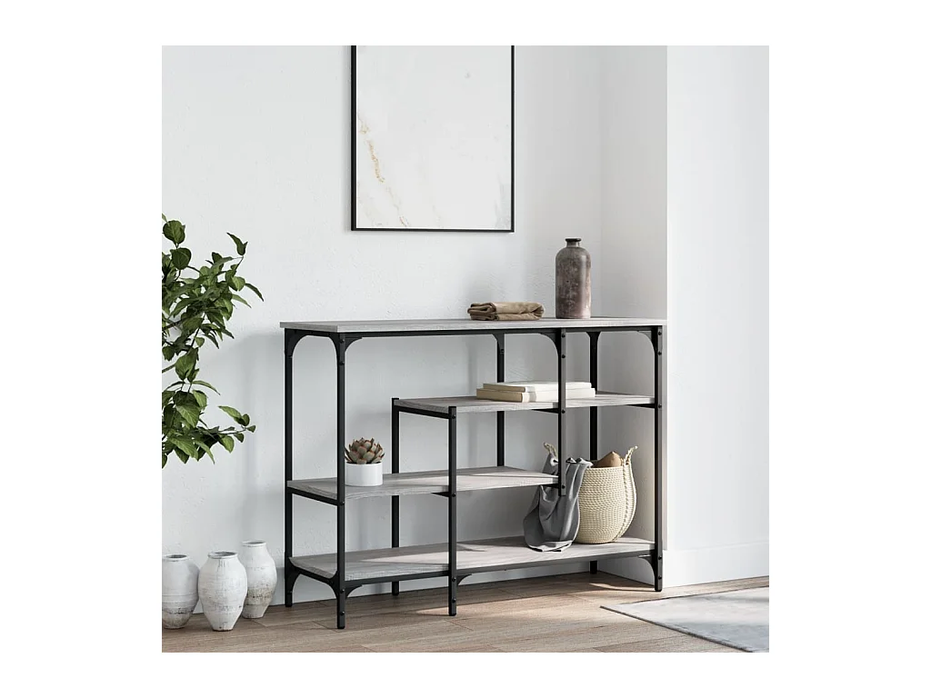 Consoletafel met planken Sonoma grijs 100x35x75 cm