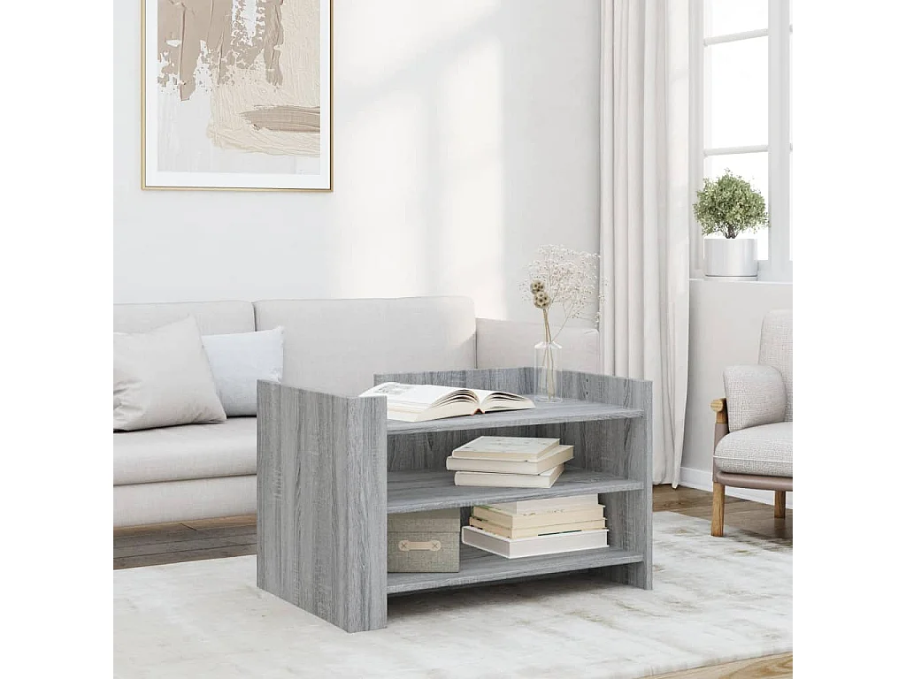 Mesa de centro Sonoma gris 80x50x50 cm madera de ingeniería