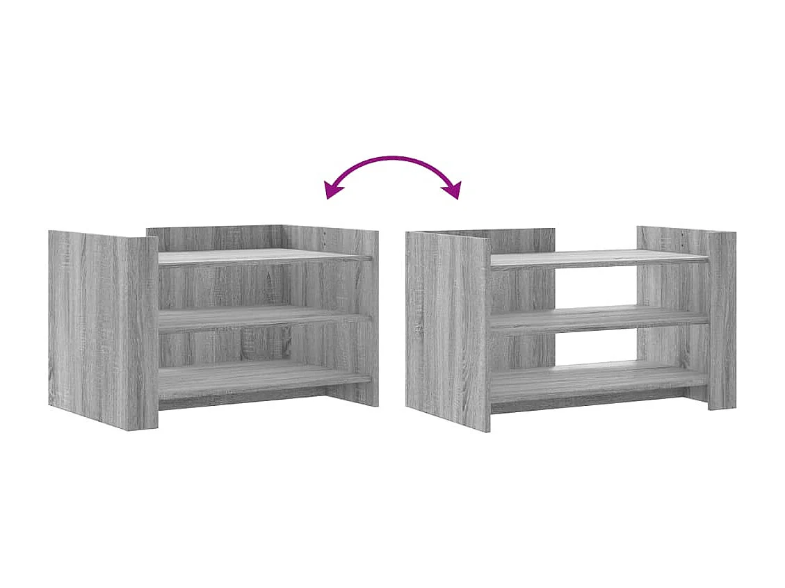 Mesa de centro Sonoma gris 80x50x50 cm madera de ingeniería