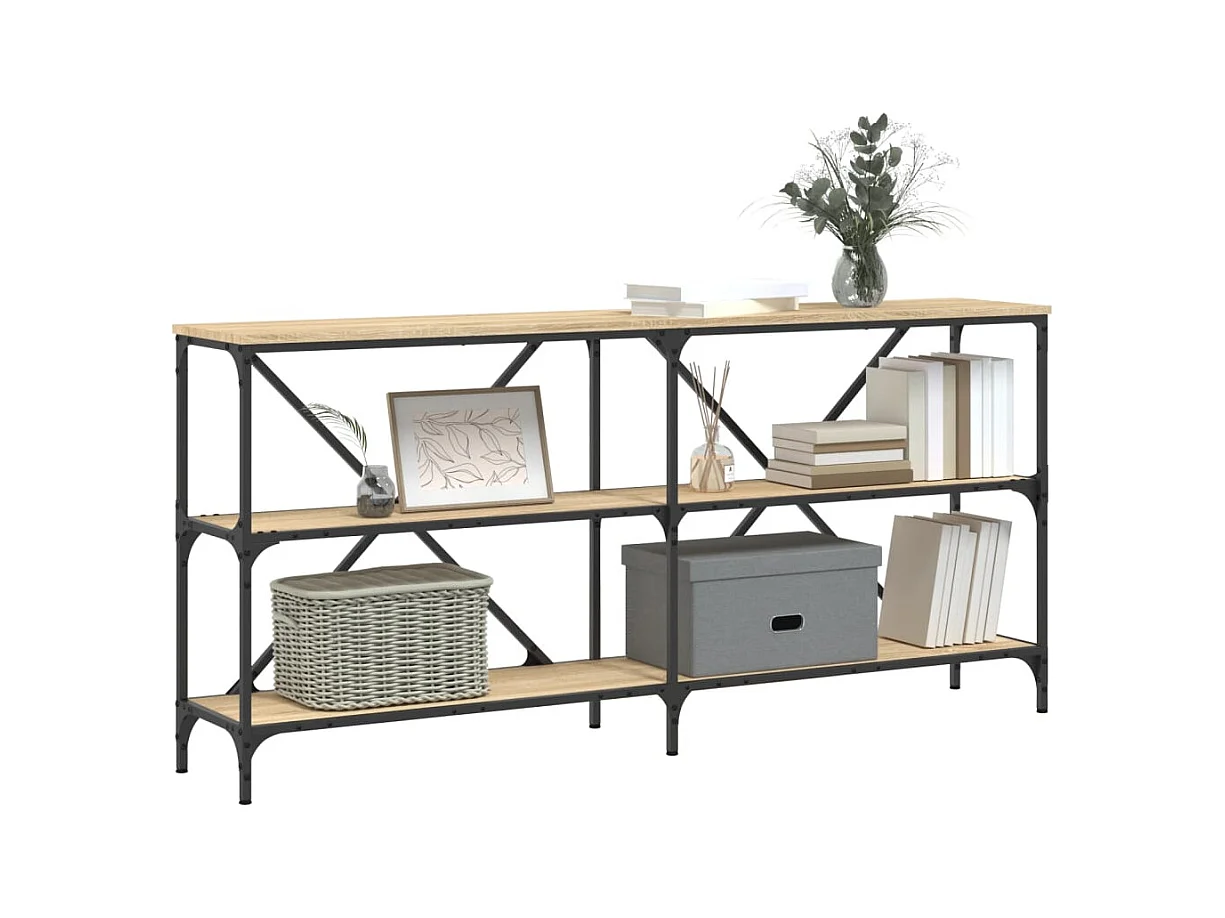 Sonoma eiken consoletafel 160x30x75cm bewerkt hout en ijzer