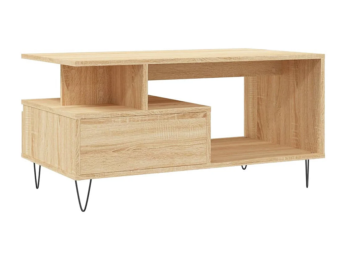 Couchtisch aus Sonoma-Eiche, 90 x 49 x 45 cm, Holzwerkstoff