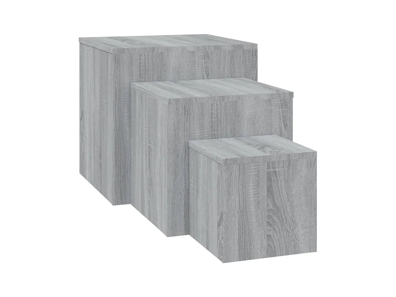 Sonoma Gray 3-delige bijzettafelset van bewerkt hout