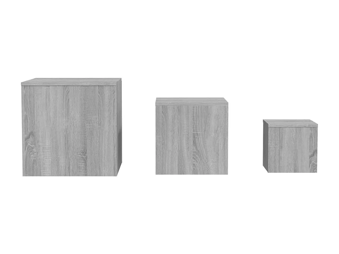 Tables d'appoint 3 pcs Sonoma gris Bois d'ingénierie