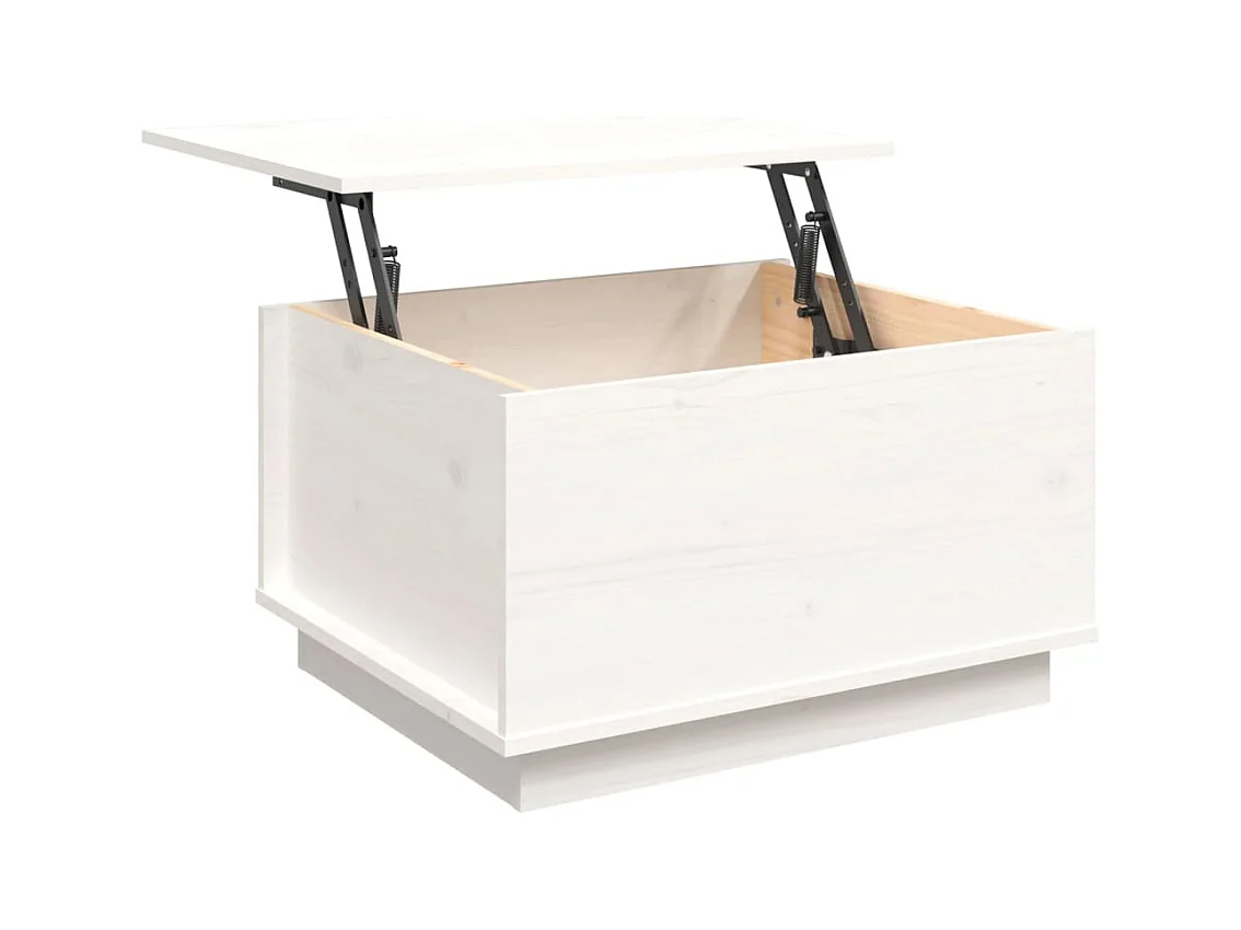 Table basse Blanc 60x50x35 cm Bois massif de pin