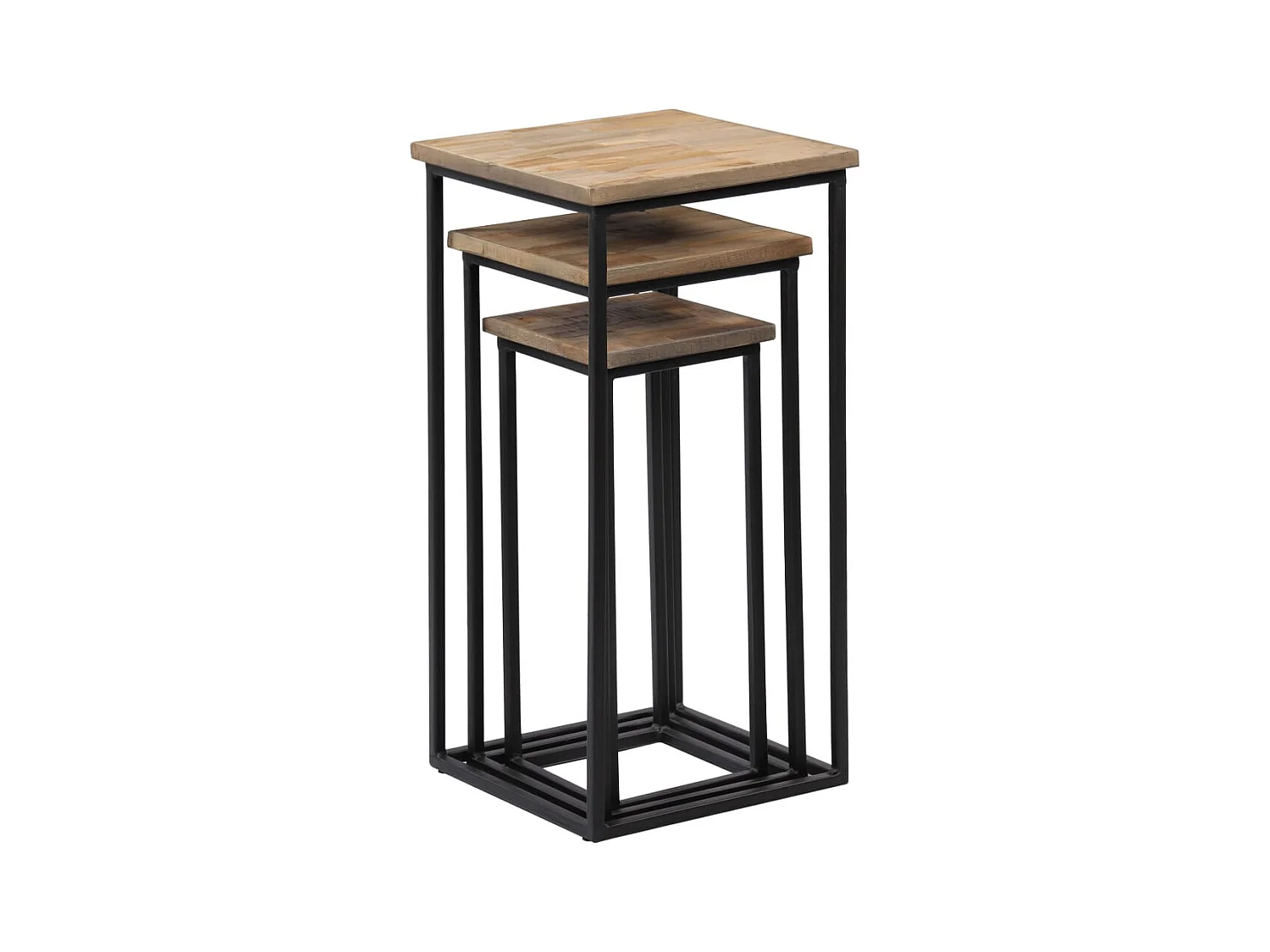 3-delige plantentafelset, gerecycled teakhout