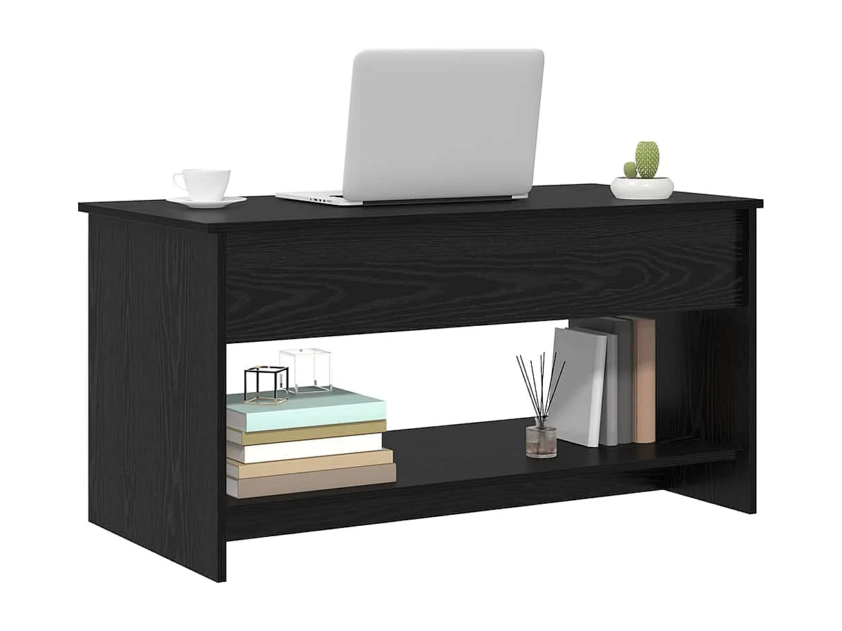 Salontafel Zwarte eik 102 x 50 x 52,5 cm Bewerkt hout