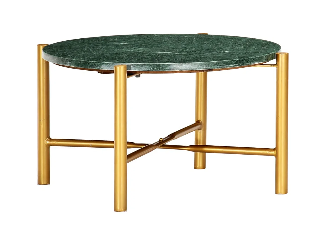 Table basse Vert 60x60x35 cm Pierre véritable et texture marbre