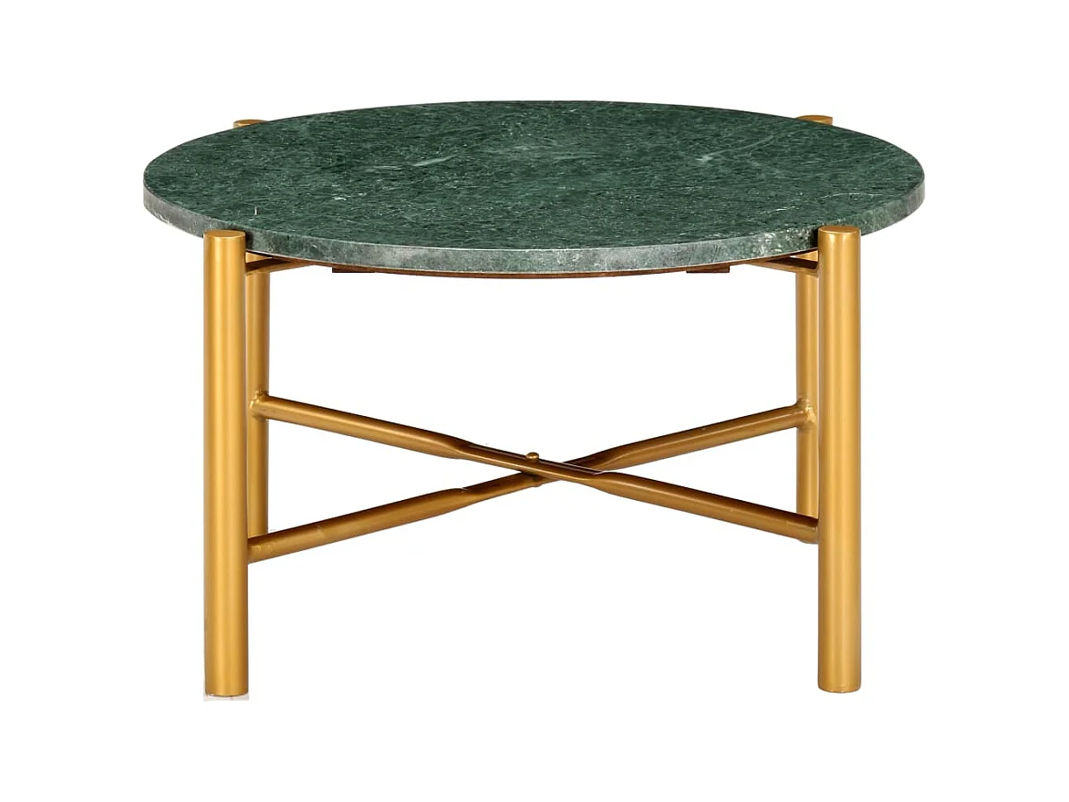 Table basse Vert 60x60x35 cm Pierre véritable et texture marbre