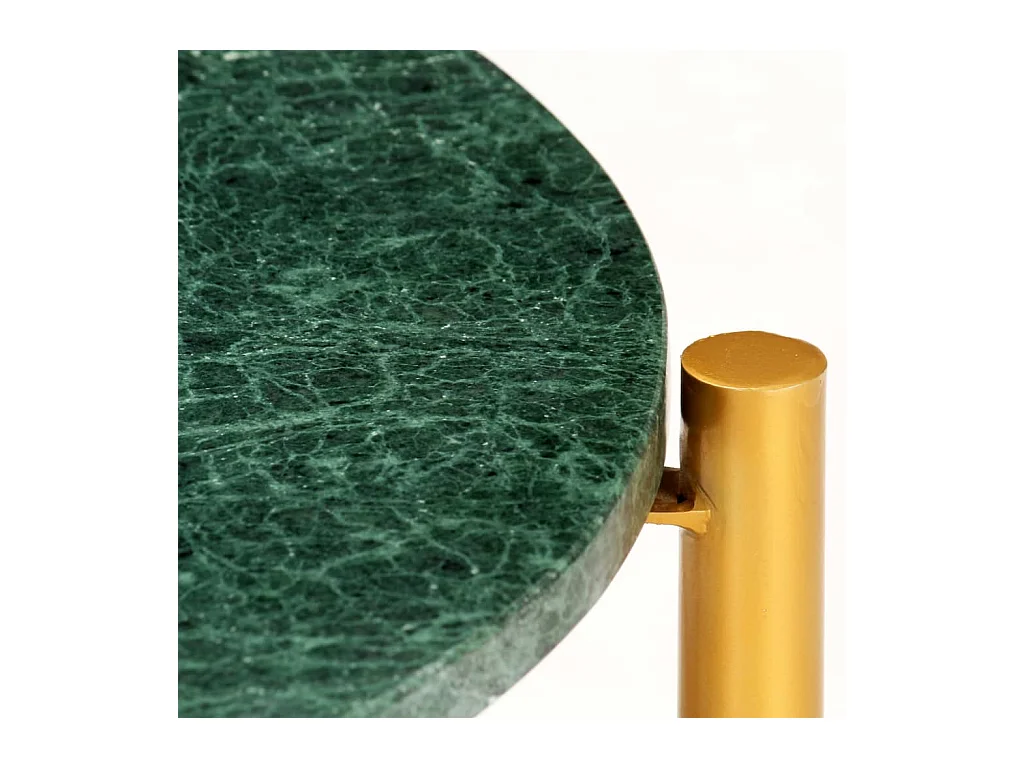 Table basse Vert 60x60x35 cm Pierre véritable et texture marbre