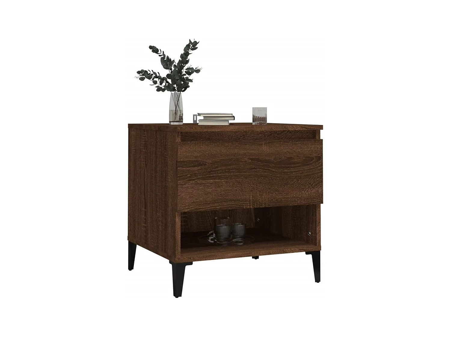 Bijzettafels 2 stuks Bruin eiken 50x46x50 cm Bewerkt hout