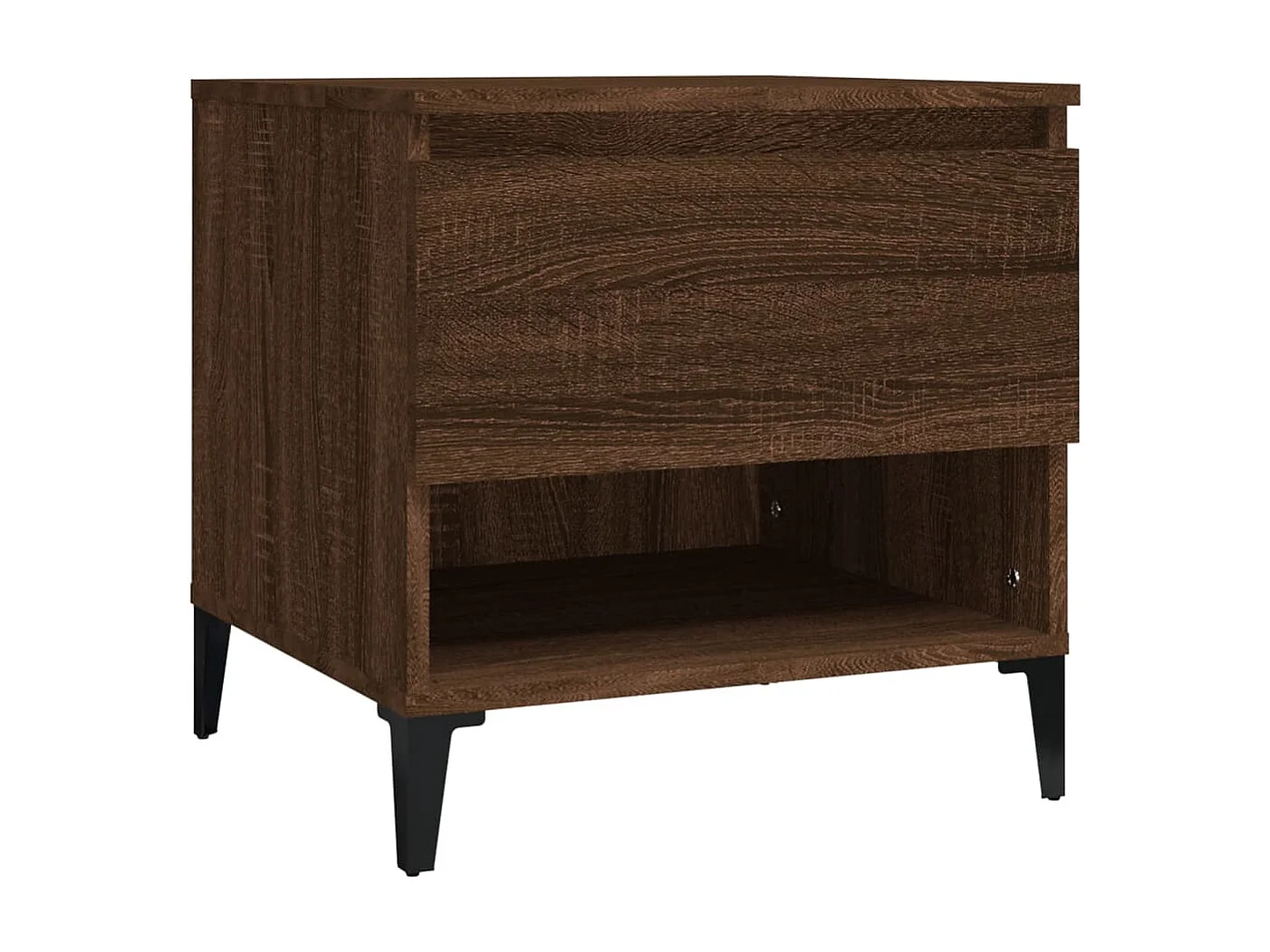 Bijzettafels 2 stuks Bruin eiken 50x46x50 cm Bewerkt hout