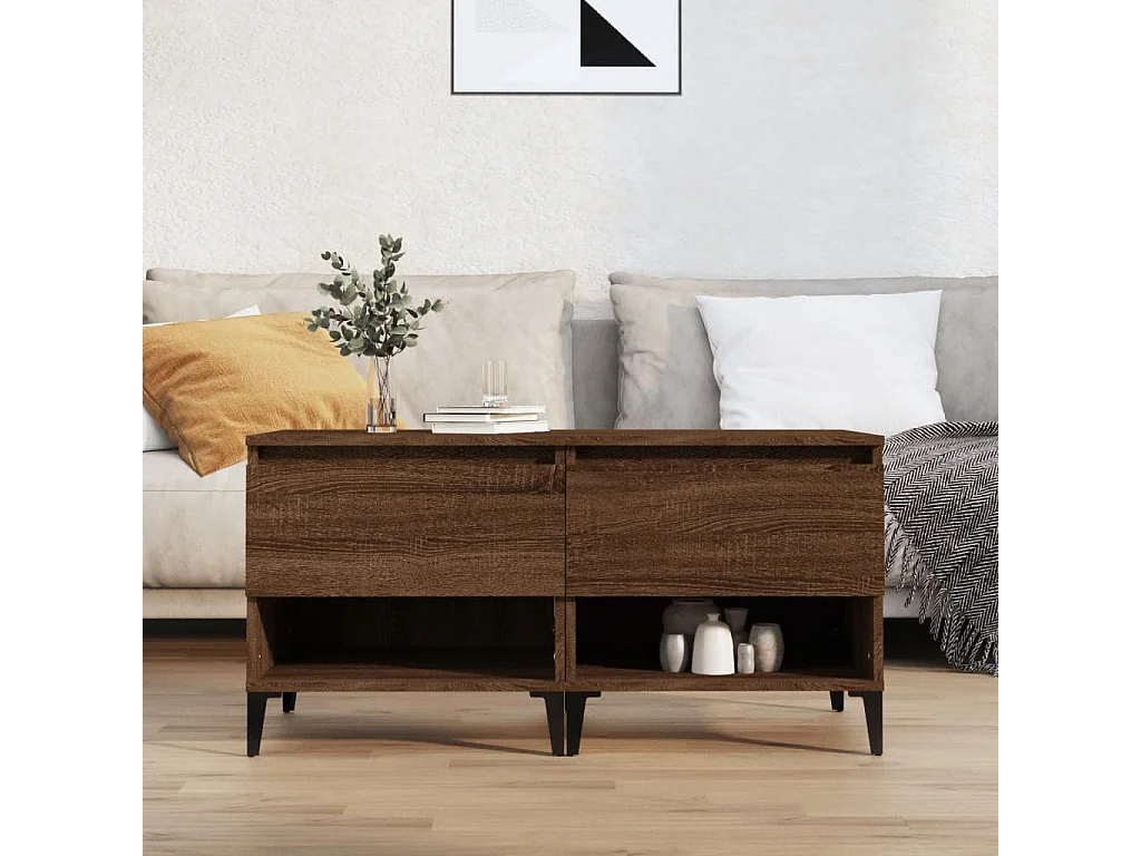 Tables d'appoint 2 pcs Chêne marron 50x46x50 cm Bois ingénierie