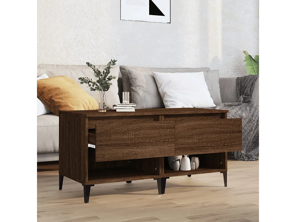 Tables d'appoint 2 pcs Chêne marron 50x46x50 cm Bois ingénierie