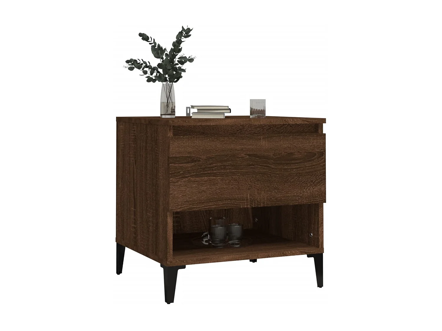 Tables d'appoint 2 pcs Chêne marron 50x46x50 cm Bois ingénierie