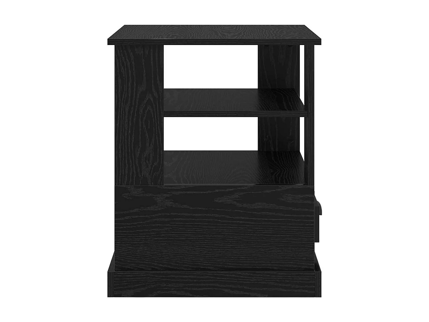 Comodino in rovere nero 50 x 50 x 60 cm in legno ingegnerizzato