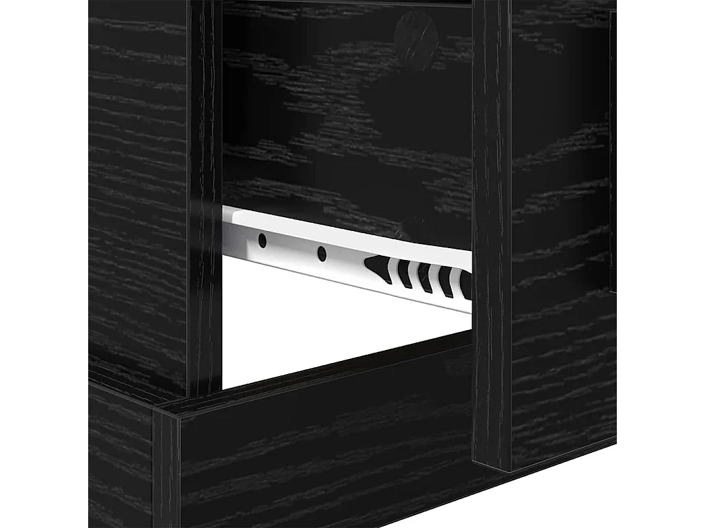 Comodino in rovere nero 50 x 50 x 60 cm in legno ingegnerizzato