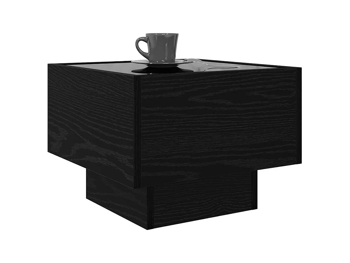 Tavolino da caffè Rovere nero 40 x 40 x 30 cm Legno ingegnerizzato