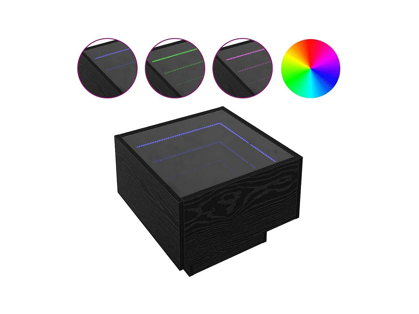 Tavolino da caffè Rovere nero 40 x 40 x 30 cm Legno ingegnerizzato