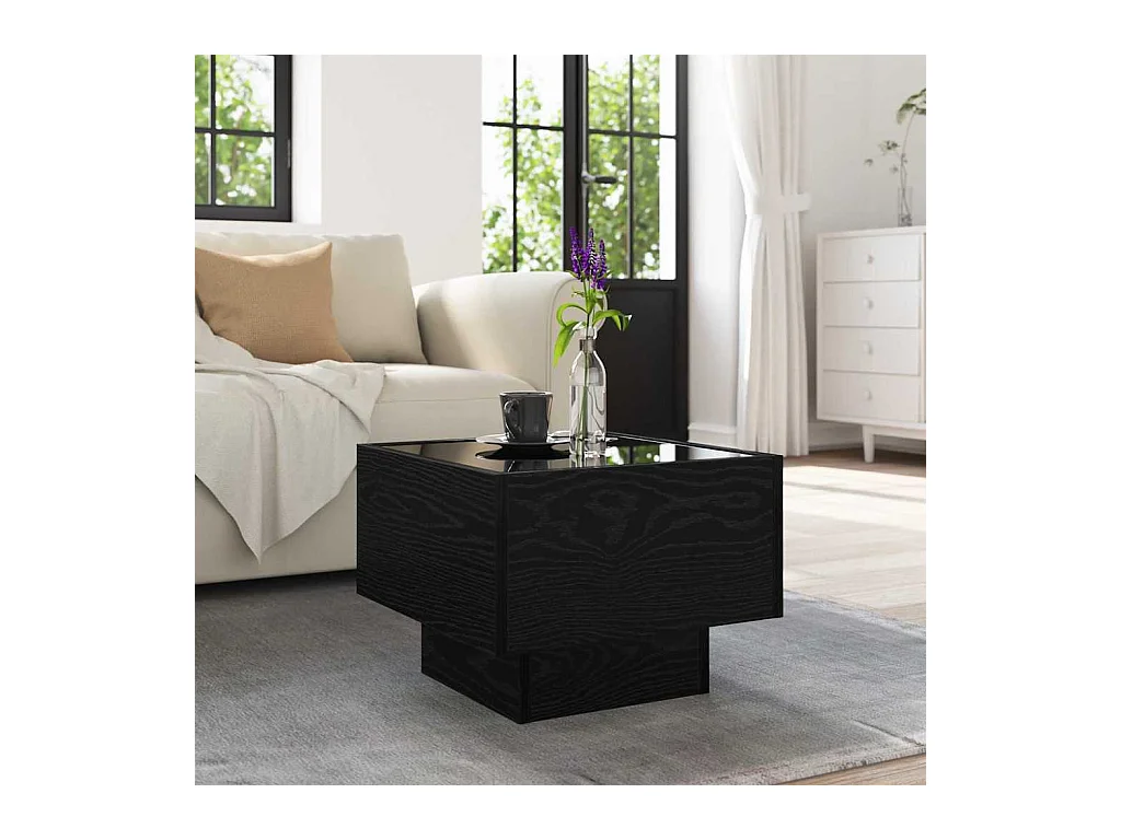 Tavolino da caffè Rovere nero 40 x 40 x 30 cm Legno ingegnerizzato