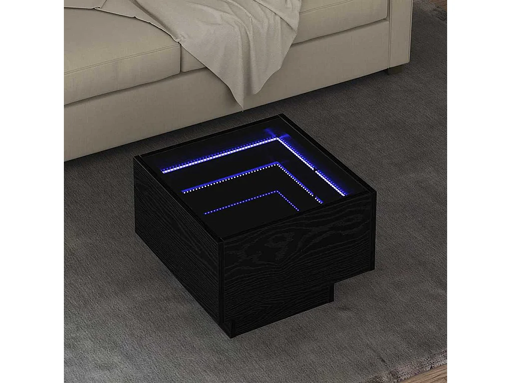 Tavolino da caffè Rovere nero 40 x 40 x 30 cm Legno ingegnerizzato