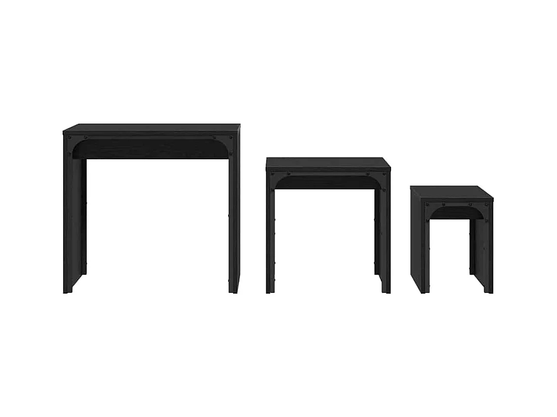 Salontafel nestelset 3 stuks Zwart eiken 60 x 35 x 56 cm