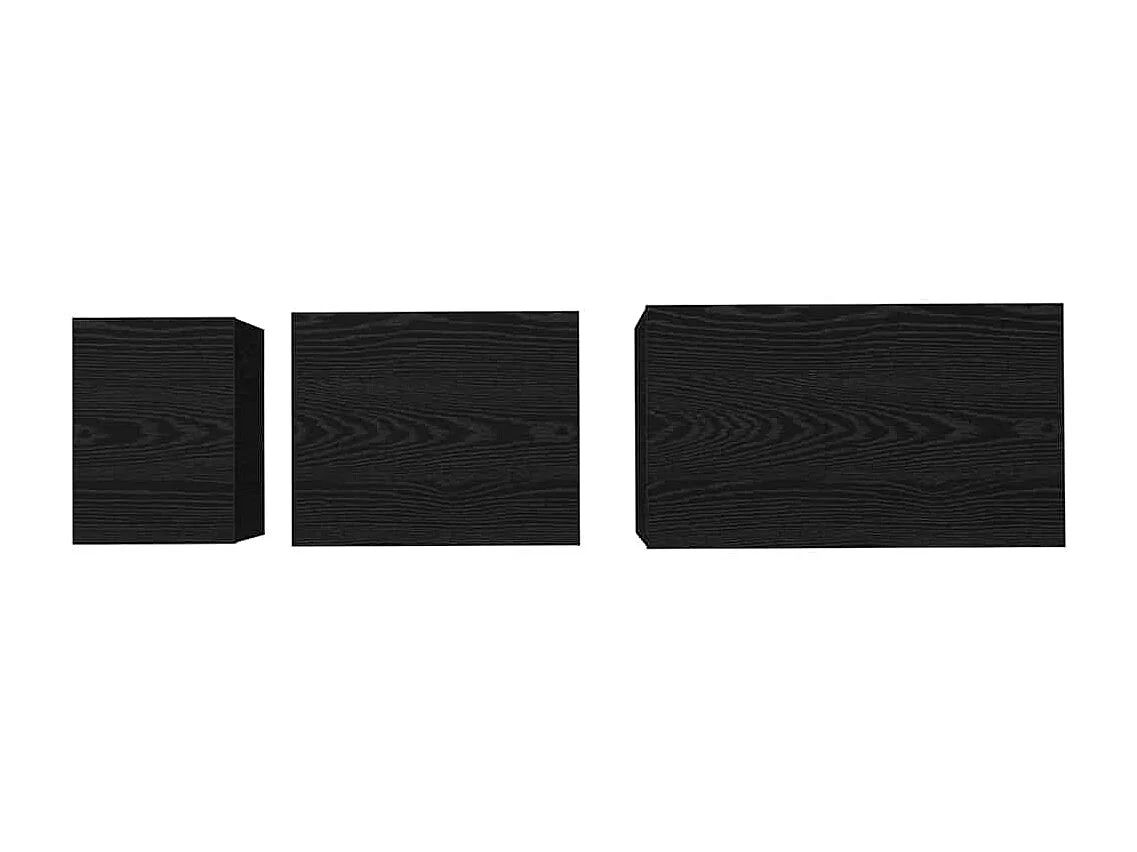 Table basse gigogne 3 pcs Chêne noir 60 x 35 x 56 cm