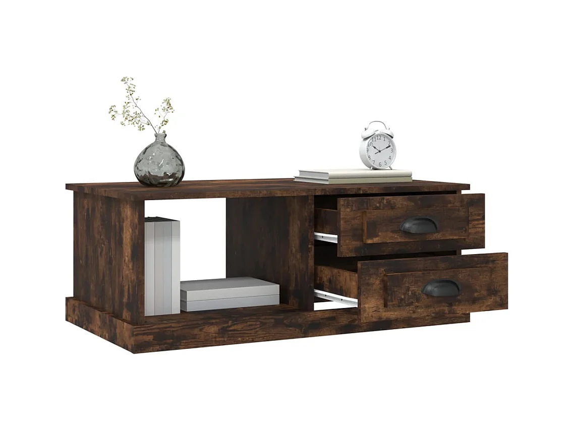 Table basse Chêne fumé 90x50x35 cm Bois d'ingénierie