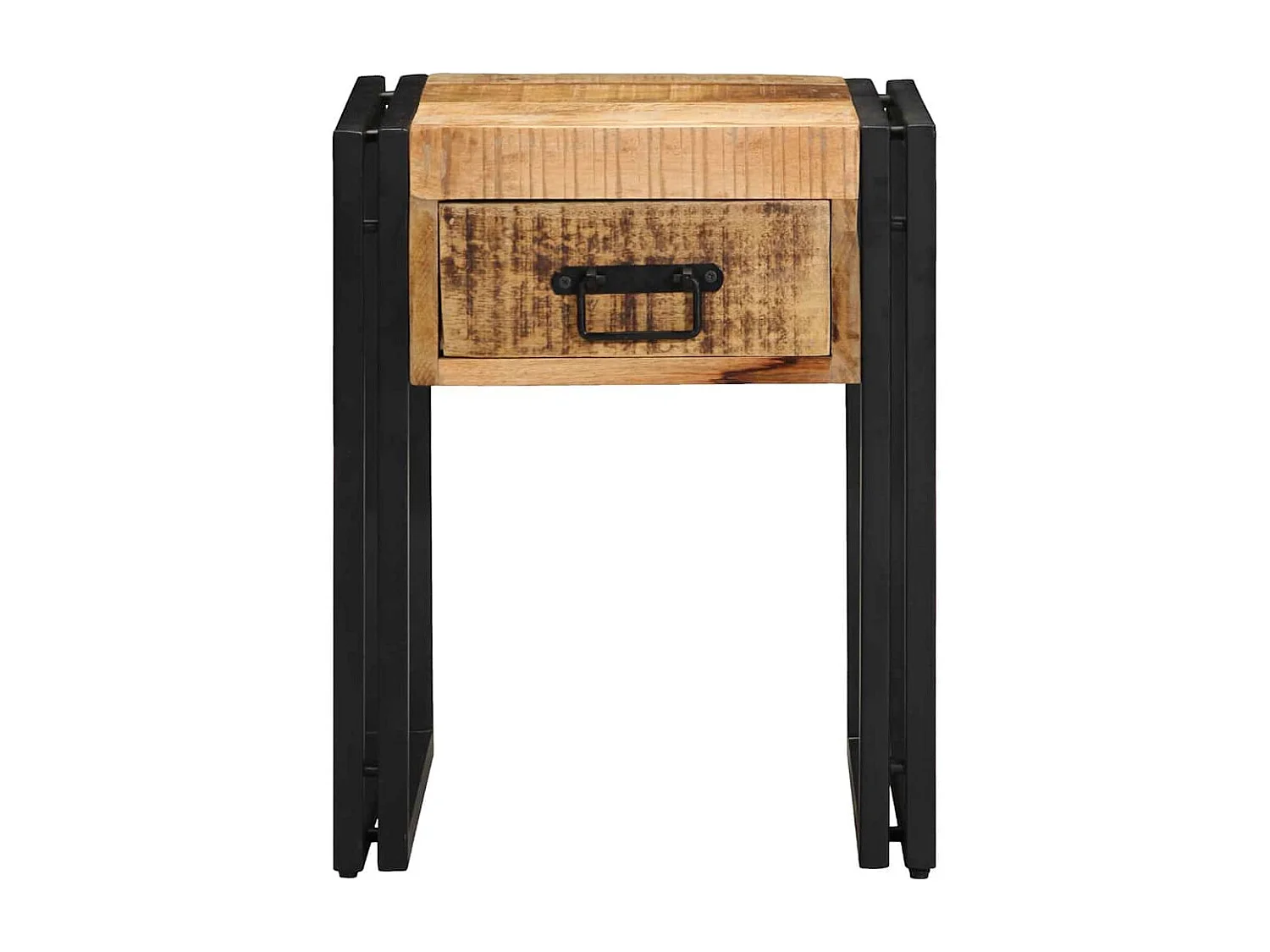 Tavolino laterale marrone 40 x 40 x 50 cm in legno massello di mango