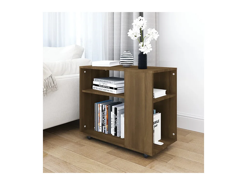 Table d'appoint Chêne marron 70x35x55 cm Bois d'ingénierie