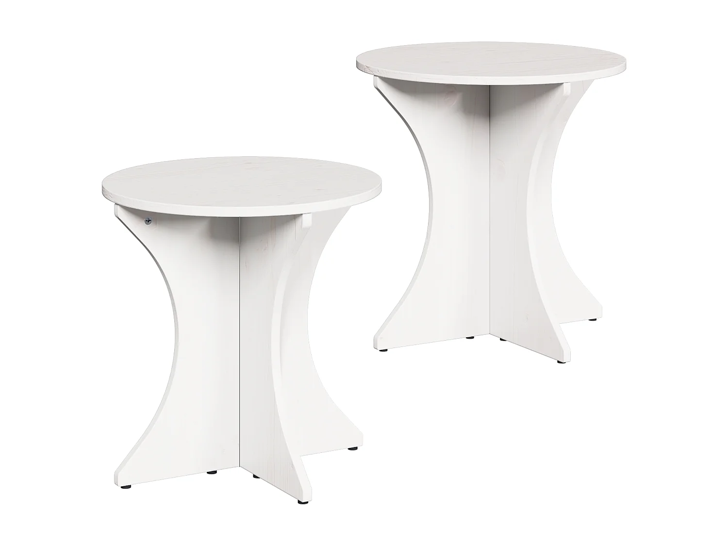 Table basse 2 pcs Blanc 46 x 46 x 47 cm Bois massif en pin