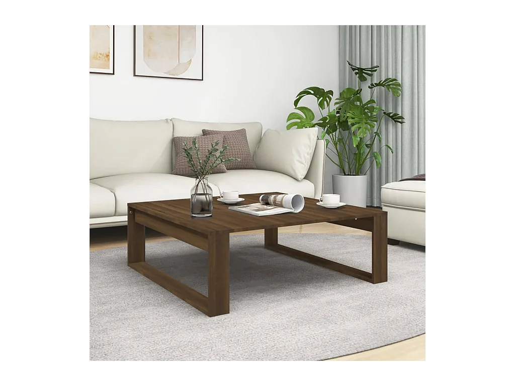 Table basse Chêne marron 100x100x35 cm Bois d'ingénierie