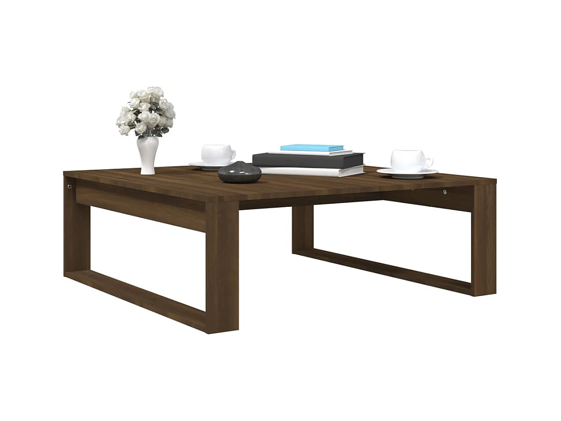 Table basse Chêne marron 100x100x35 cm Bois d'ingénierie