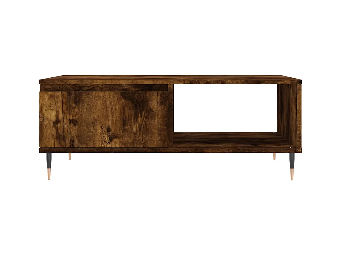 Table basse chêne fumé 90x60x35 cm bois d'ingénierie