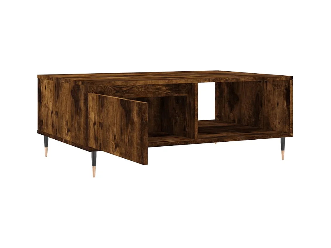 Table basse chêne fumé 90x60x35 cm bois d'ingénierie